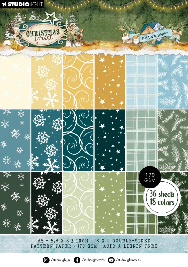 StudioLight Christmas Forest Pattern Paper Pad 36 Blatt Muster