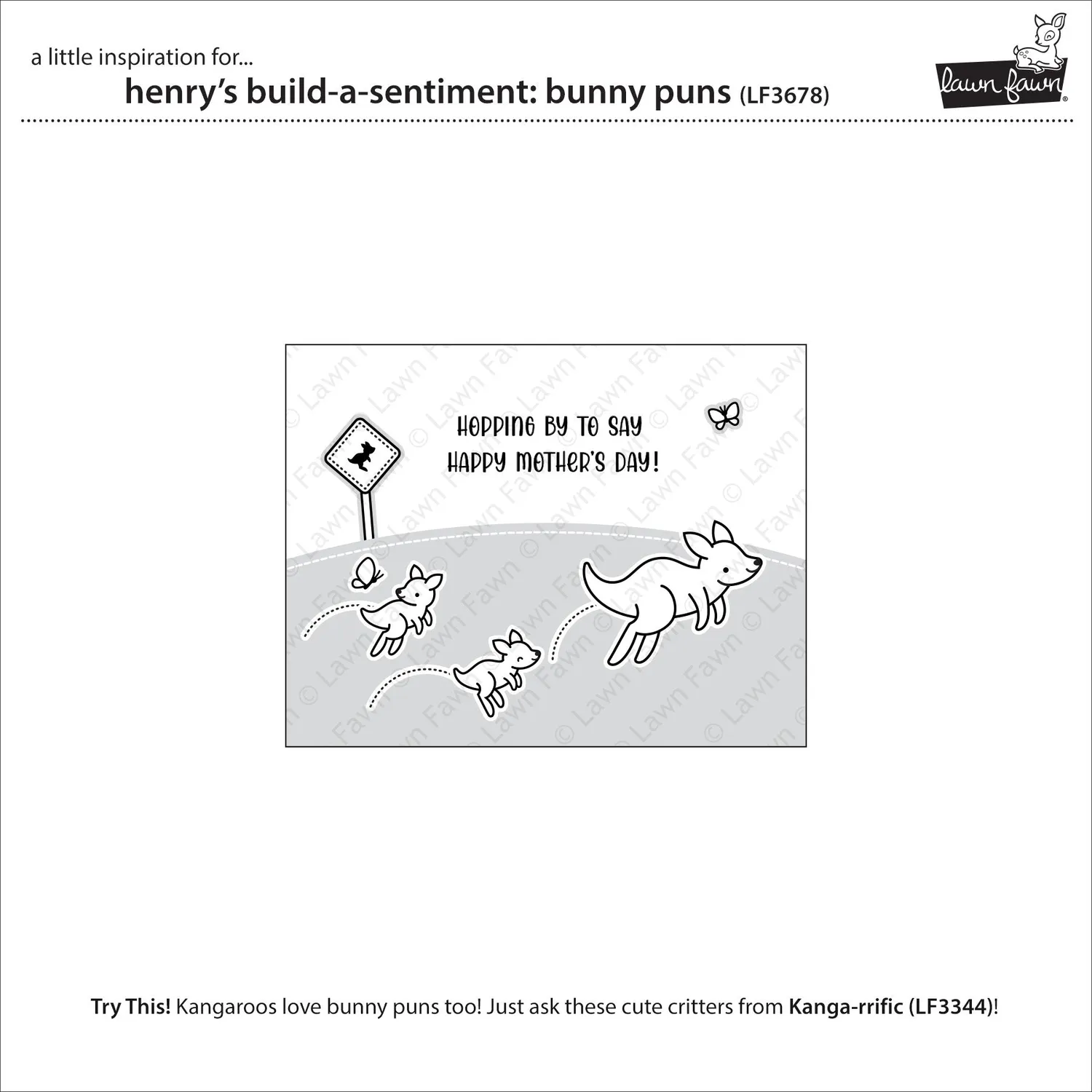 Lawn Fawn Henry's Bunny Puns Clear Stamps Spruchset EN