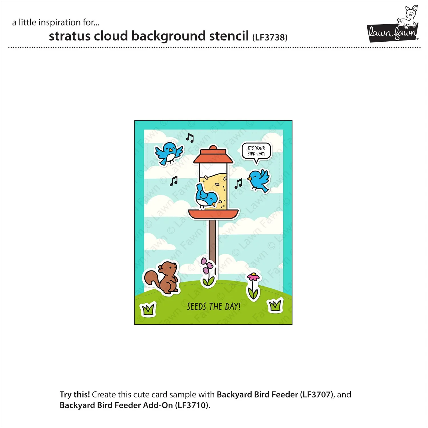 Lawn Fawn Stratus Cloud LF3738 Schablone Wolken 15x15cm
