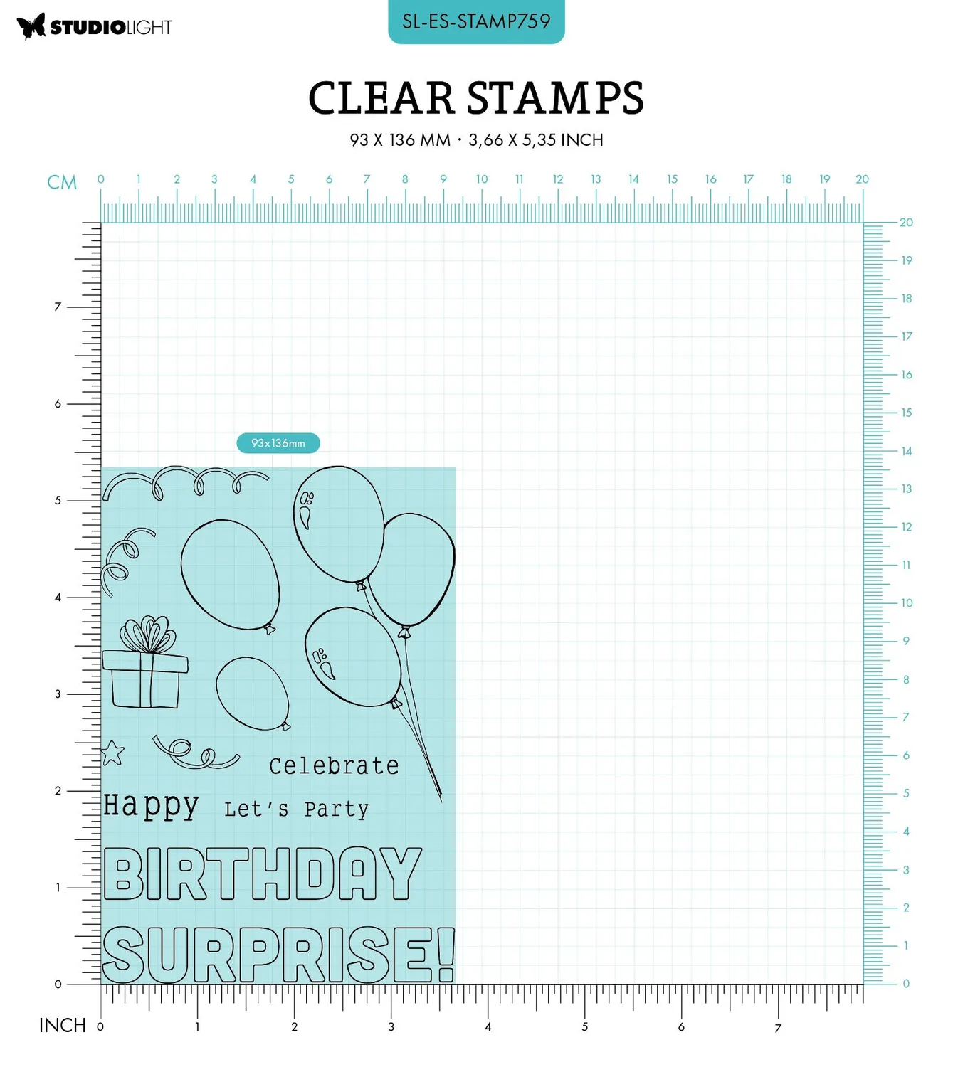 StudioLight Essentials Balloon box pop-up Clear Stempel