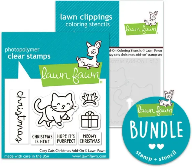 Lawn Fawn Cozy Cats Christmas Add-On Stempelset Weihnachten Bundle