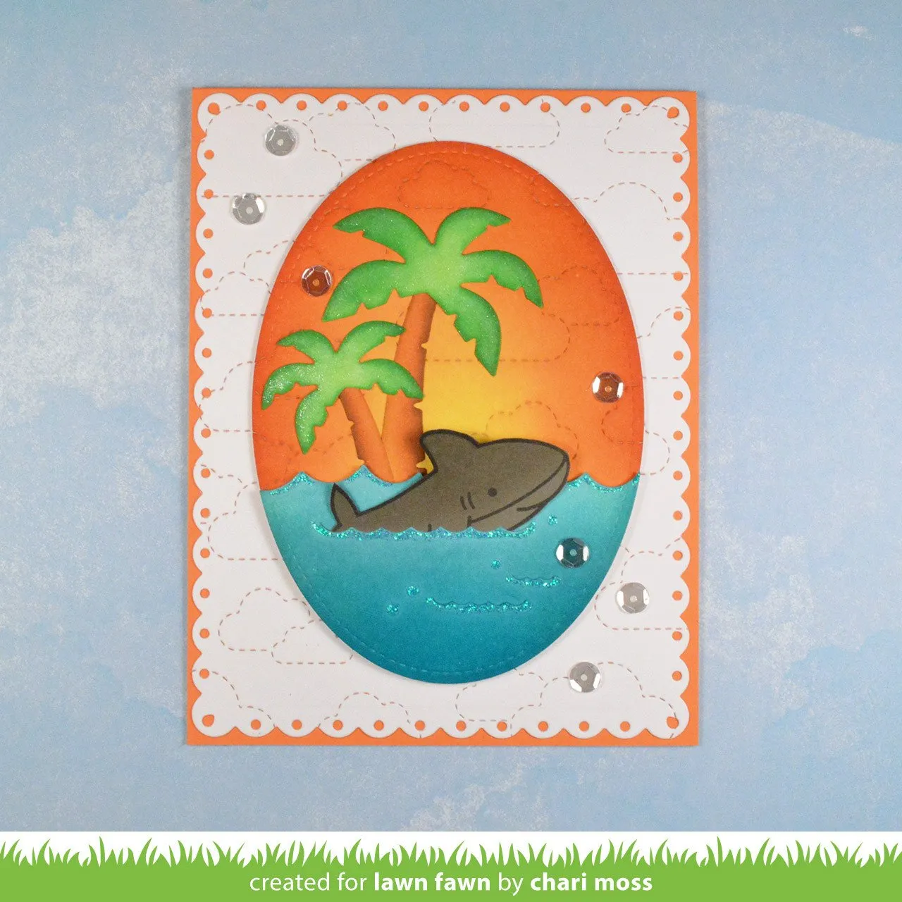 Lawn Fawn Palm Trees Stanzen Palmen und Krabbe