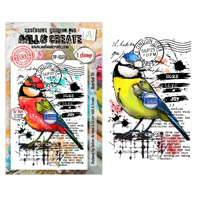 AALL and Create TP-1351 Hearted Tit Stempel A7 Vogel