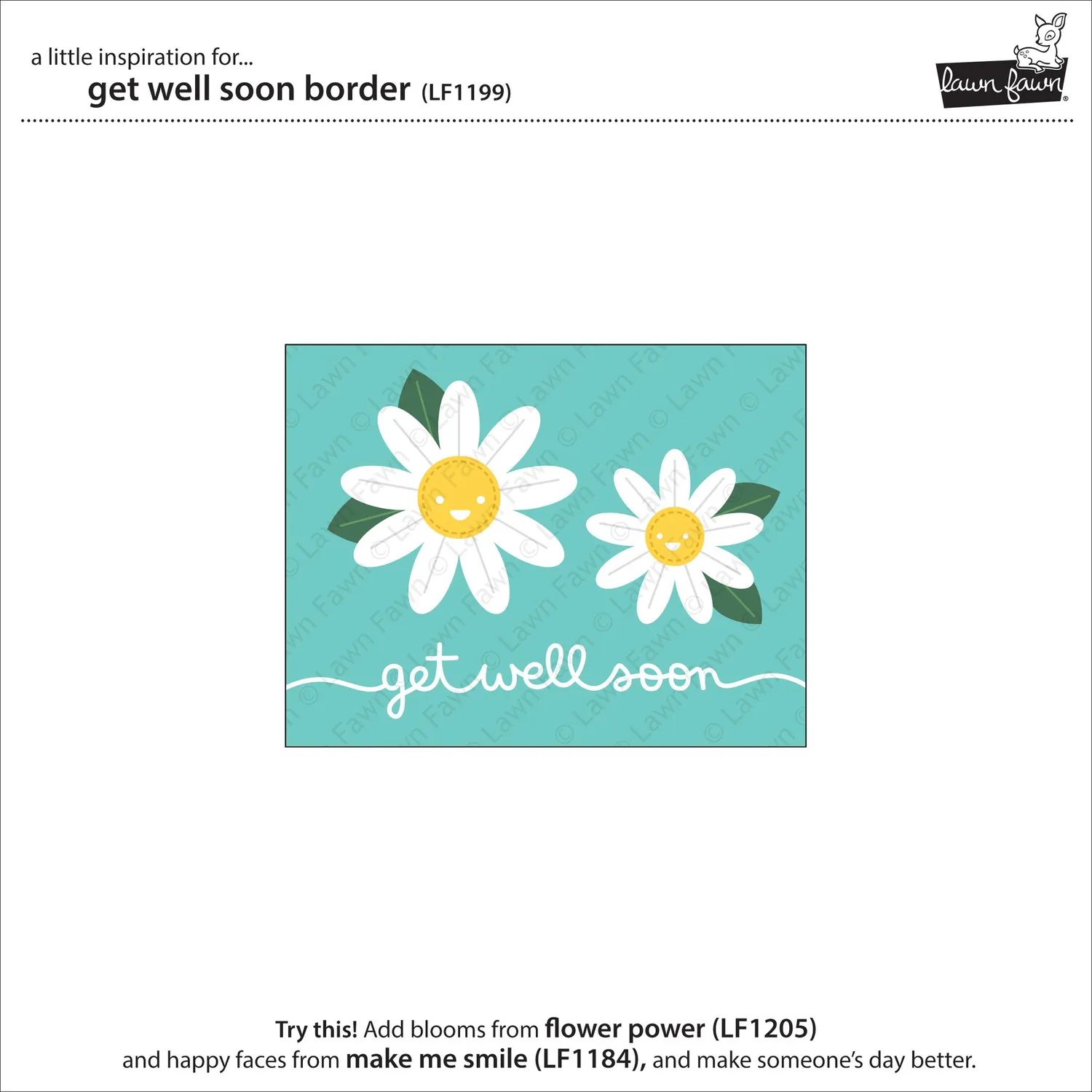 Lawn Fawn Lawn Cuts Get Well Soon Border Stanzschablone