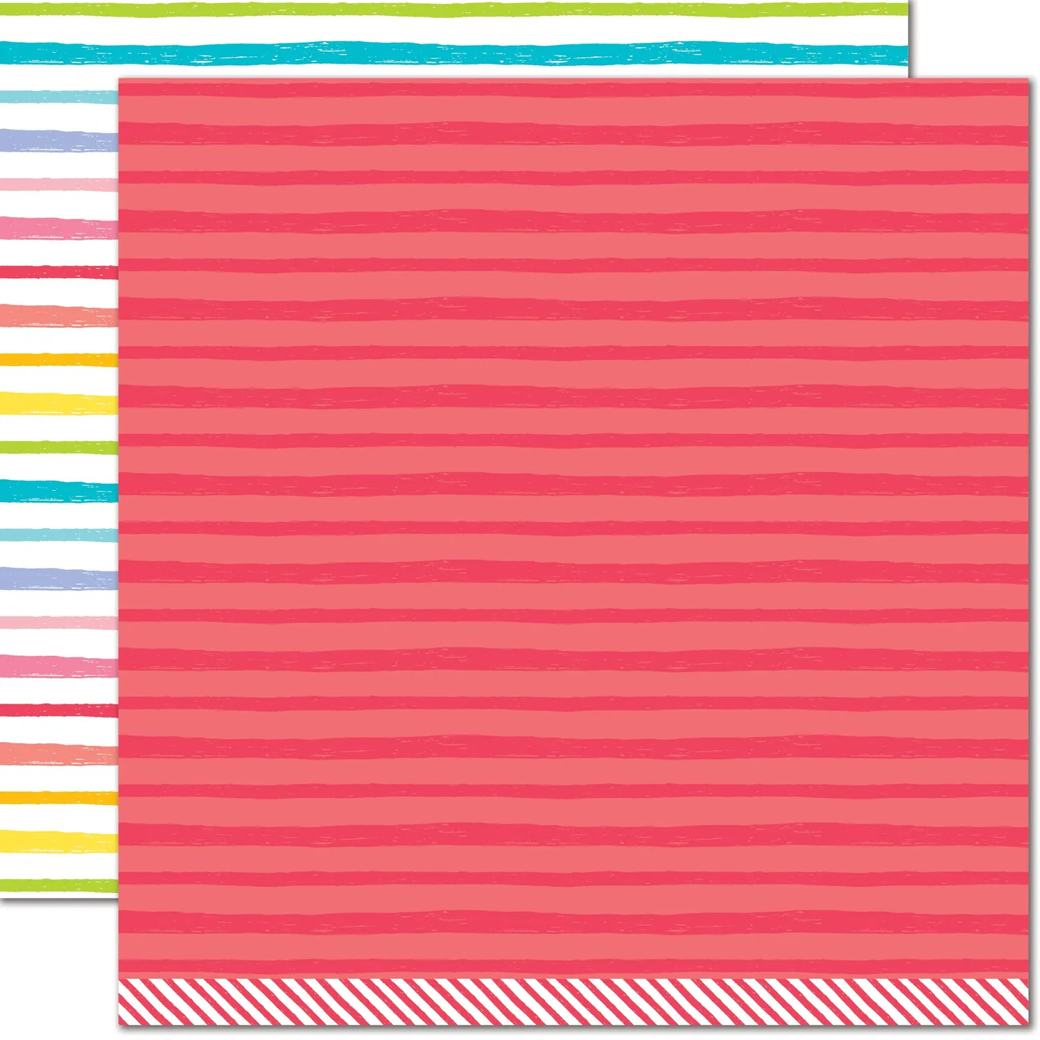 Lawn Fawn Really Rainbow Ruby Red Designpapier 12x12 rot