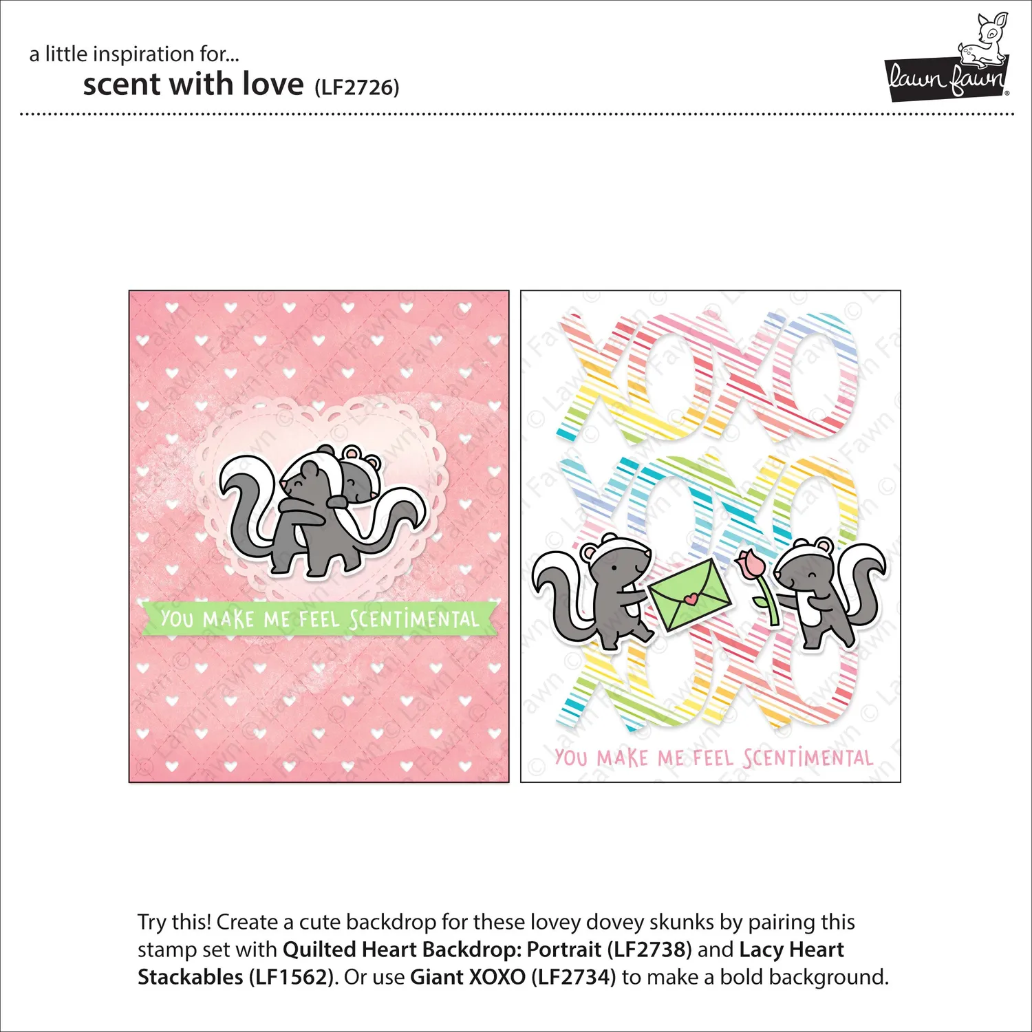 Lawn Fawn Scent with Love Clear Stamps Valentinstag