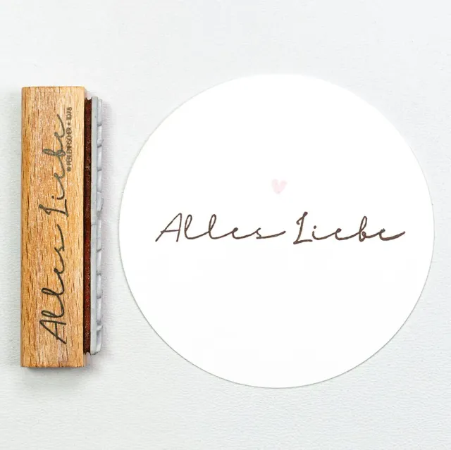Perlenfischer Alles Liebe 2 Stempel 8x62 mm Schrift