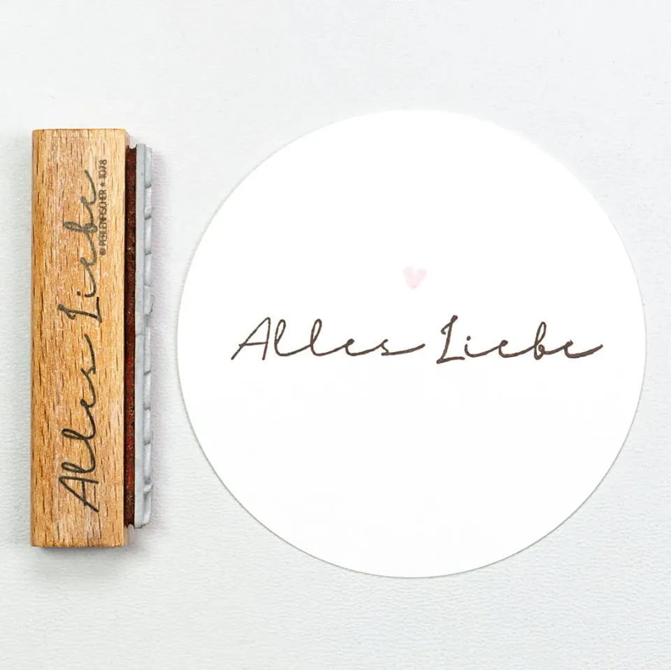 Perlenfischer Alles Liebe 2 Stempel 8x62 mm Schrift