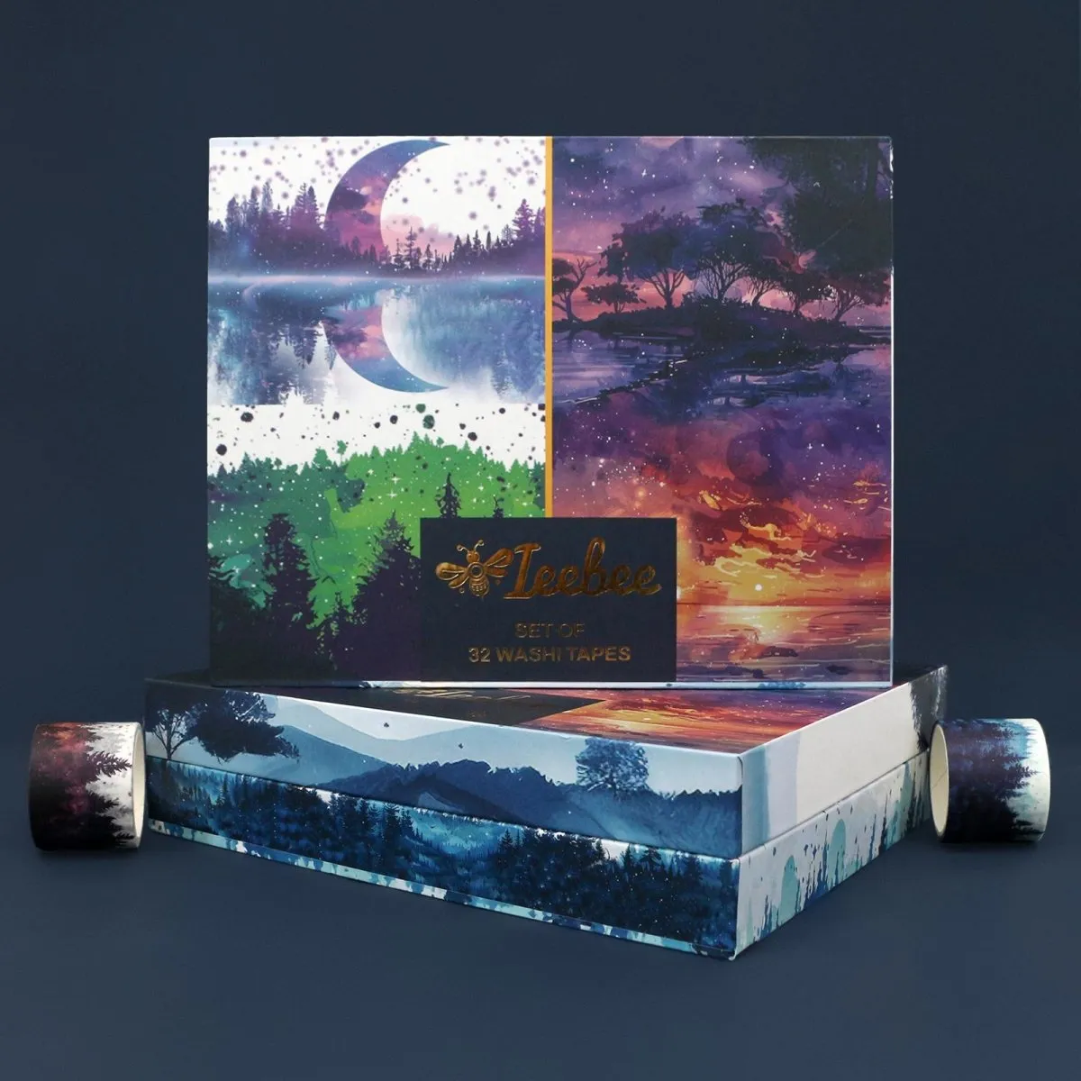 Ieebee Landscape Washi Tape Set 32 Rollen Berge Wald