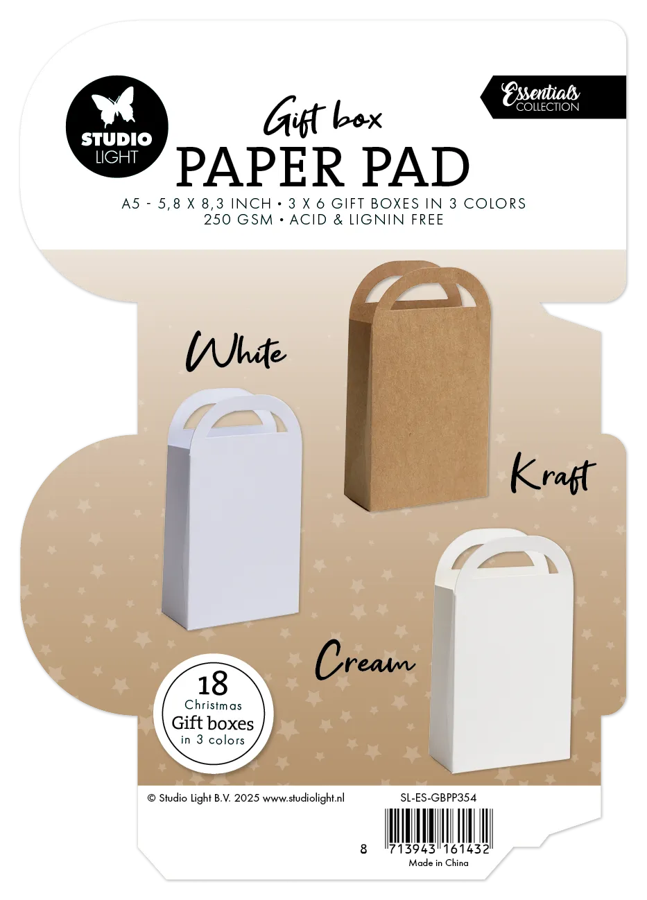 StudioLight Essentials Paper Pad Giftbag 18 Blatt 148x210mm