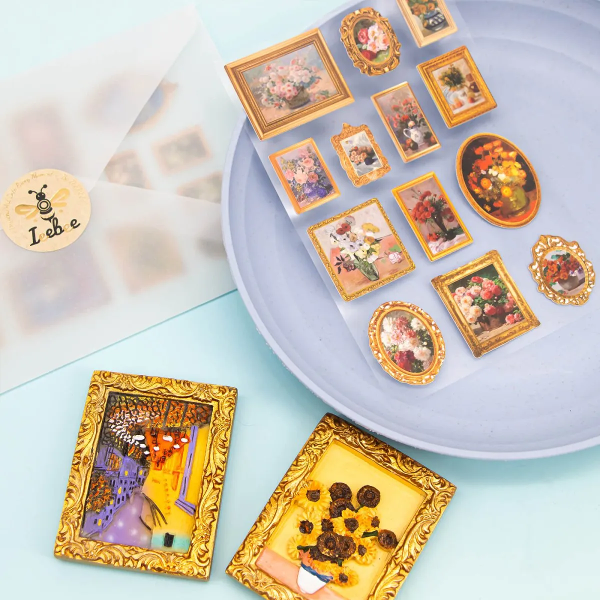 Ieebee Vintage Art Gallery 3D Sticker 2-teilig