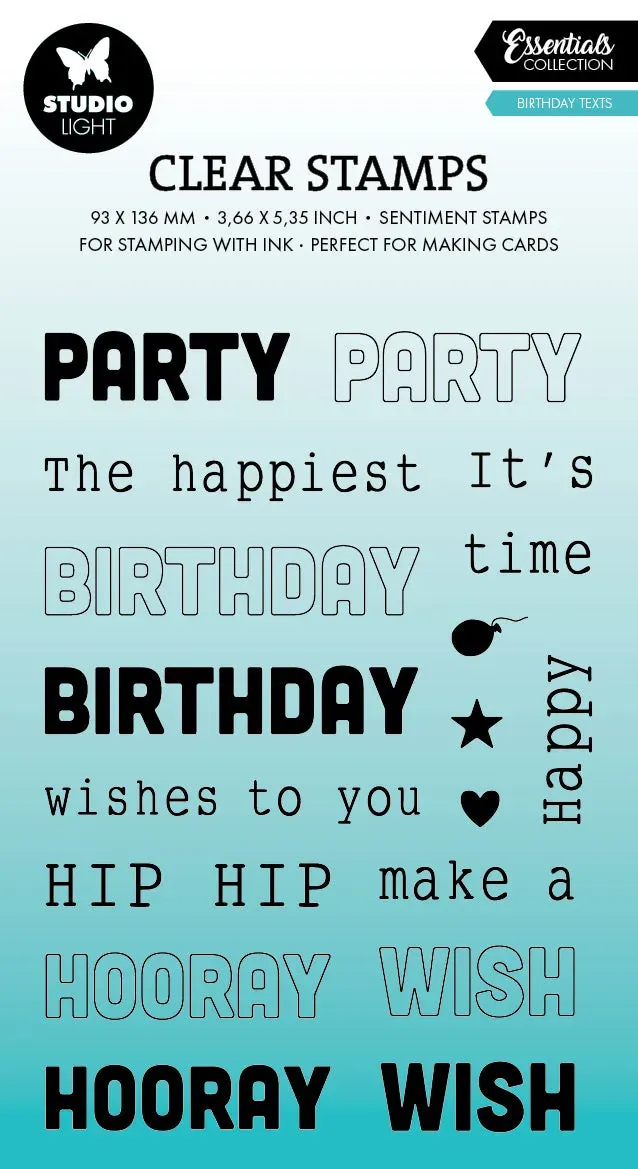 StudioLight Essentials Clear Stamp Birthday texts Geburtstag