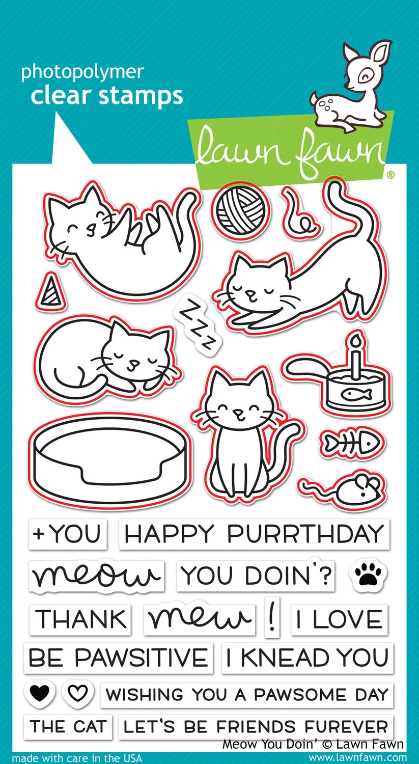 Lawn Fawn Meow You Doin Stanzschablone Katzen Set