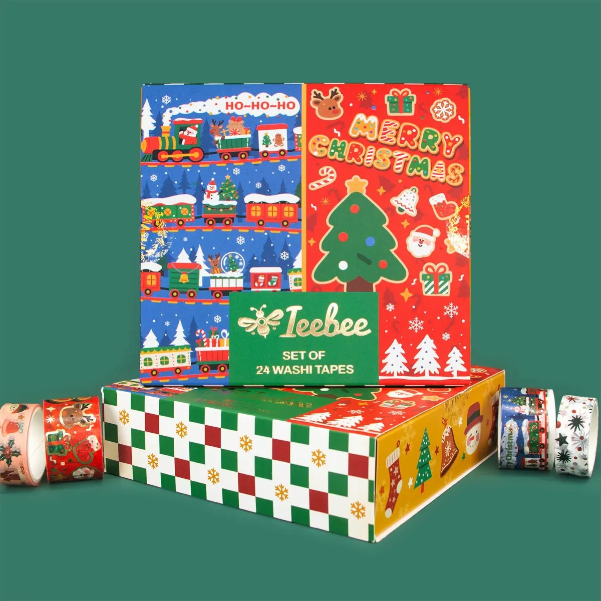 Ieebee Christmas Washi Tape Set 24 Rollen Santa