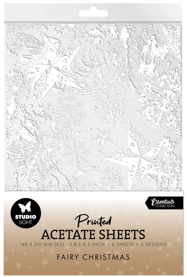 StudioLight Essentials Snow Fairies Stars Acetatfolie 6 Blatt transparent
