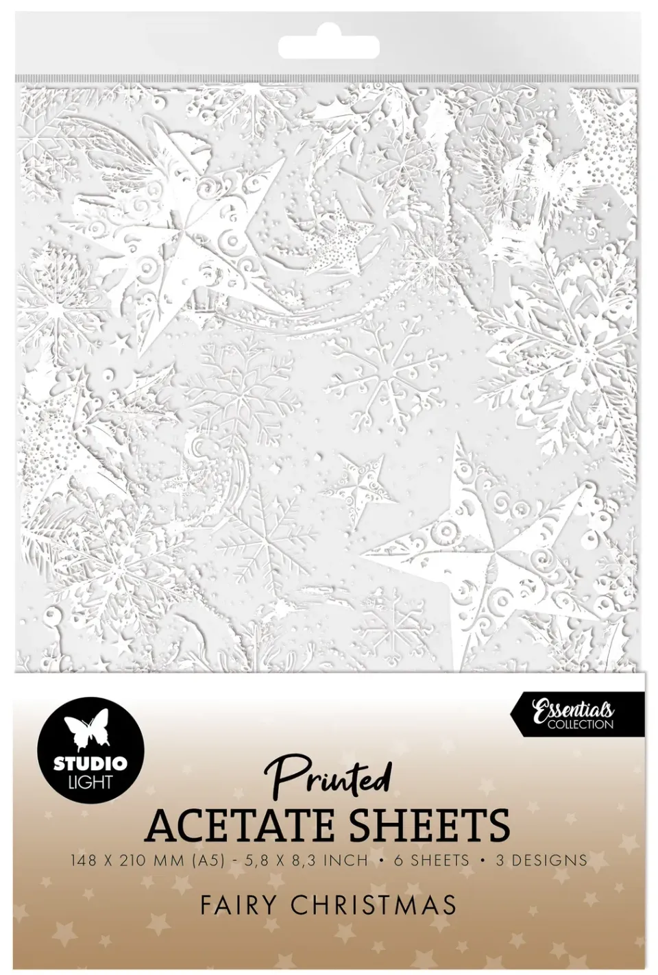StudioLight Essentials Snow Fairies Stars Acetatfolie 6 Blatt transparent