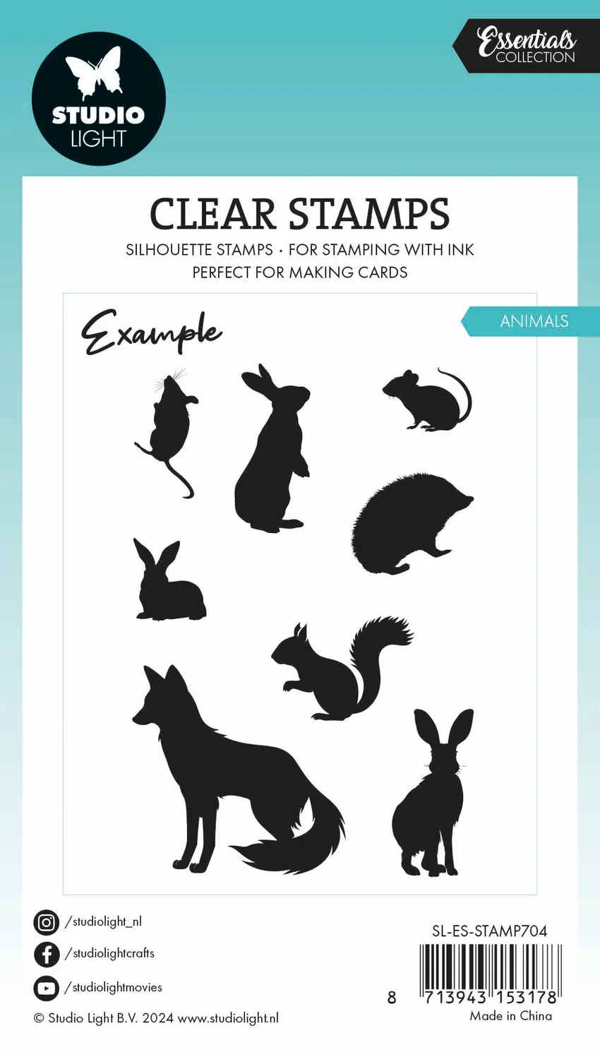 StudioLight Essentials Animals Clear Stamp 62x93mm