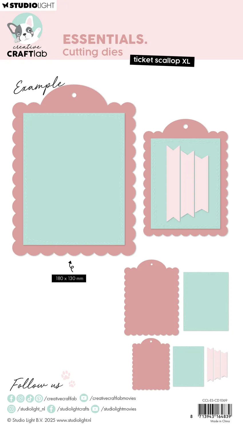 StudioLight Creative Craftlab Ticket scallop XL Stanzschablone