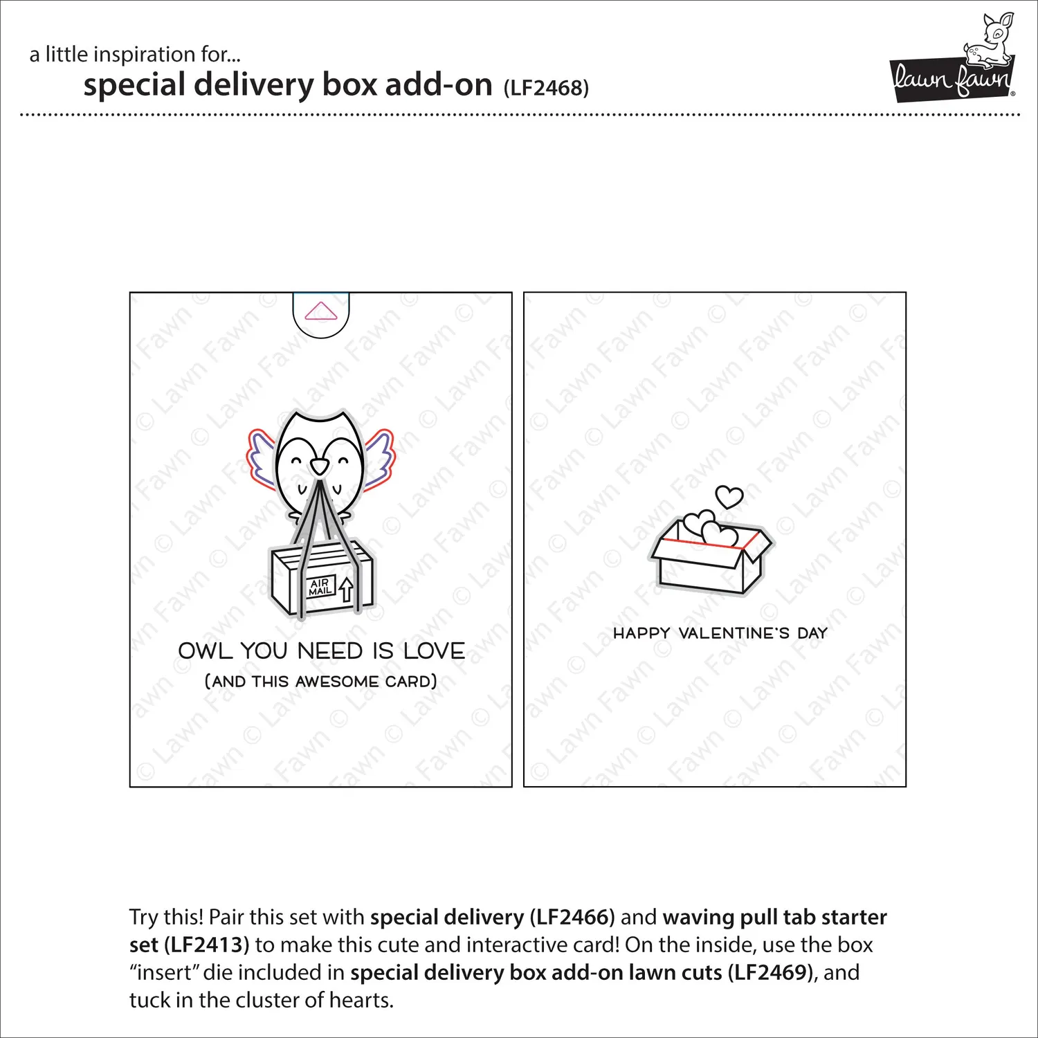 Lawn Fawn Special Delivery Box Add-On Stempelset Geschenkbox