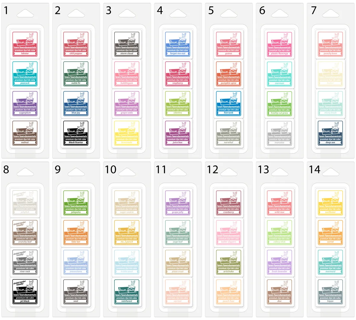 Lawn Fawn Ink Cubes Bundle Stempelkissen 56 Farben Mini