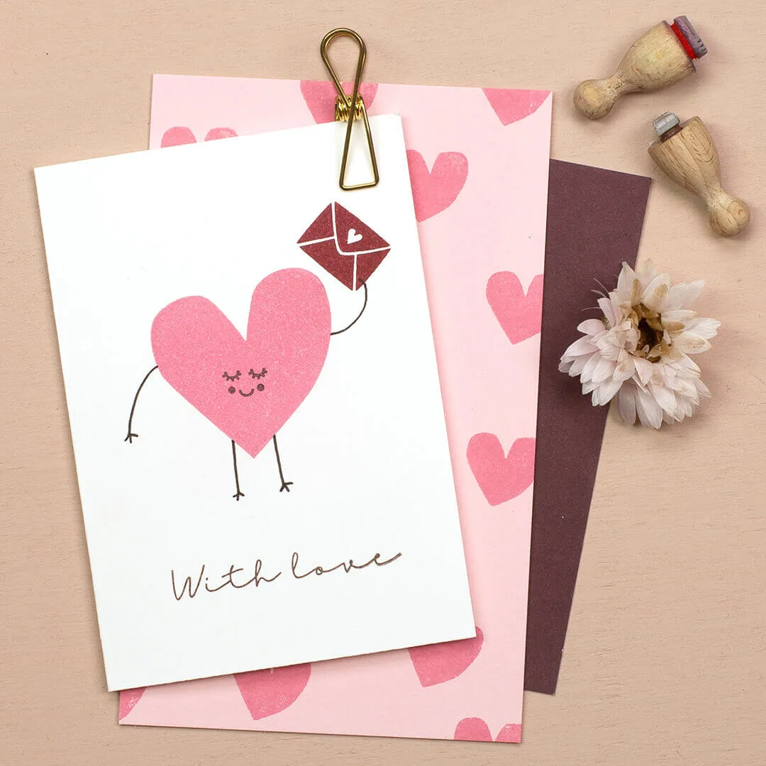 Perlenfischer With Love Stempel 6x45 mm Holz