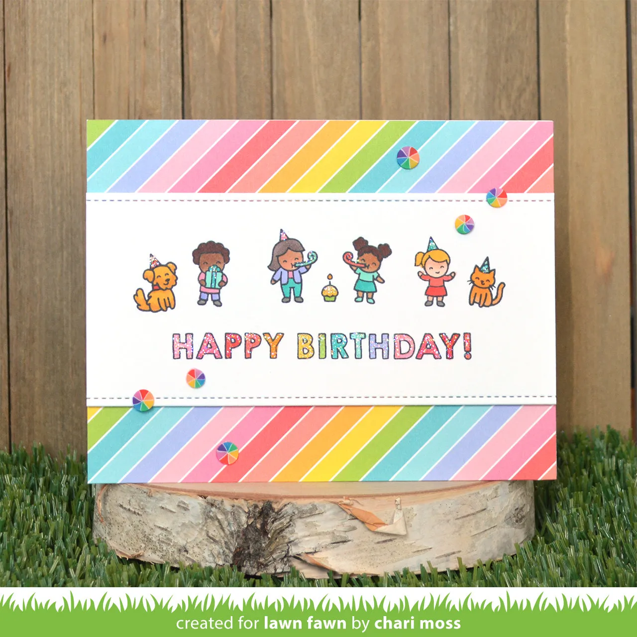 Lawn Fawn Tiny Birthday Friends Stempelset Geburtstag