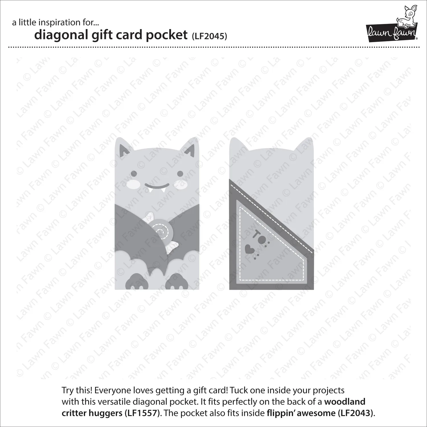 Lawn Fawn Diagonal Gift Card Pocket Lawn Cuts Stanzen