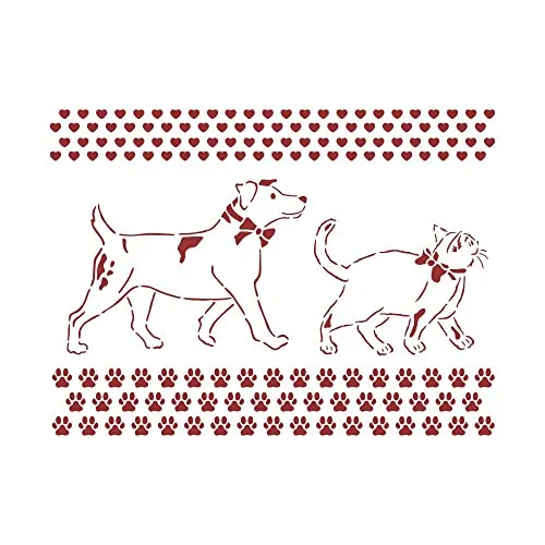 Stamperia DayDream Schablone 20x15cm Hund Katze