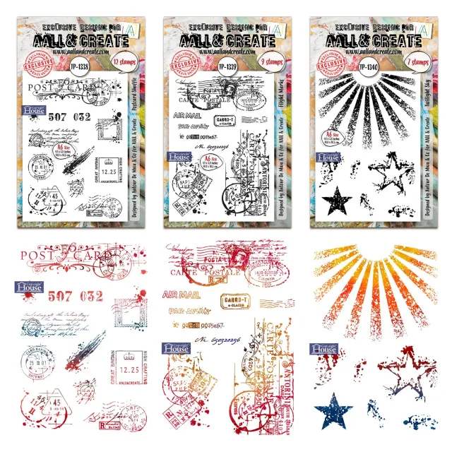 AALL and Create Postcard Sky Stempel Bundle A6 3-teilig