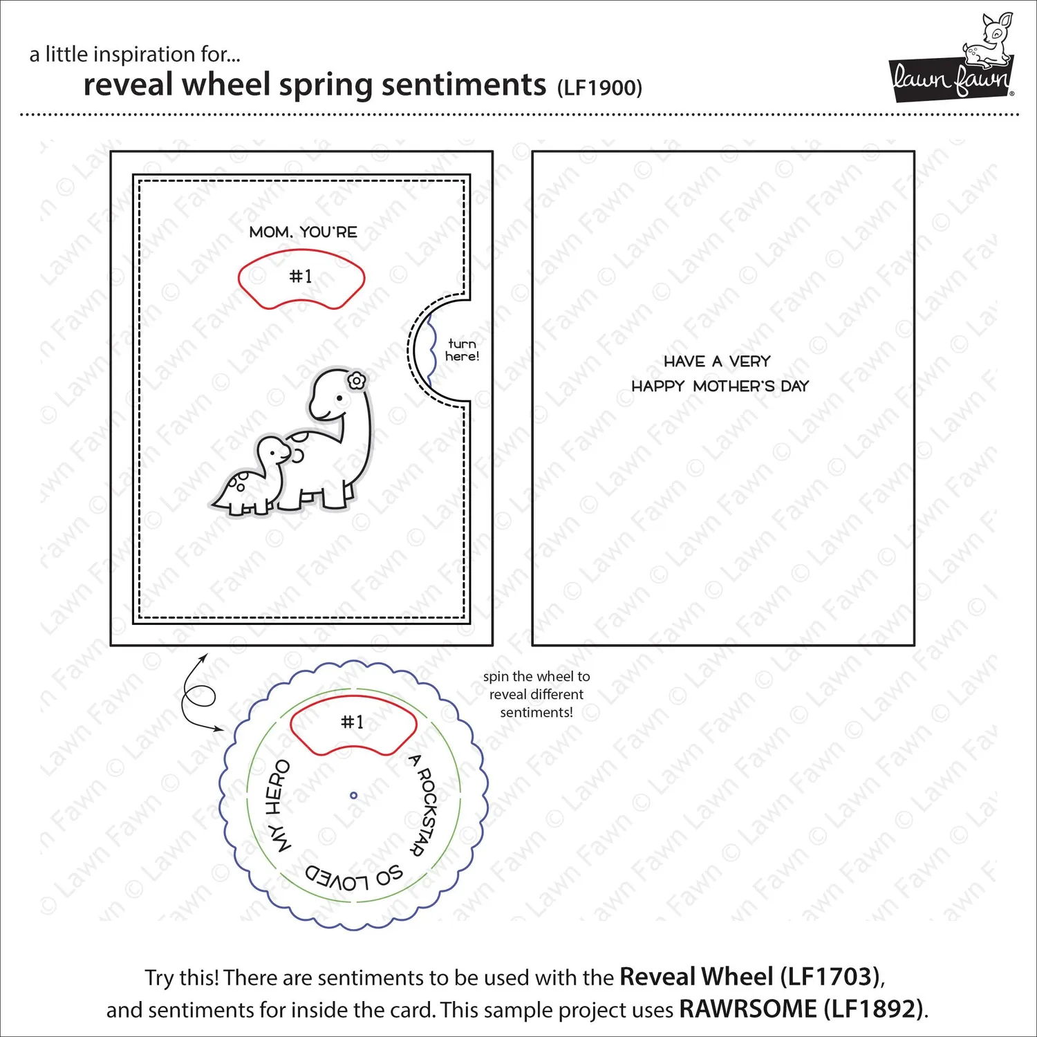 Lawn Fawn Reveal Wheel Spring Sentiments Stempelset LF1900