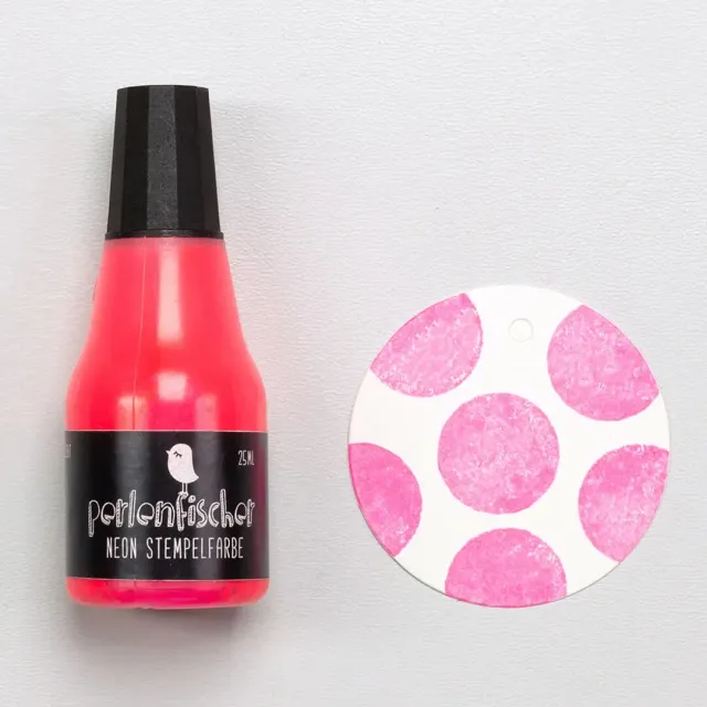 Perlenfischer Neon Pink Stempelfarbe Nachfüller 25 ml säurefrei
