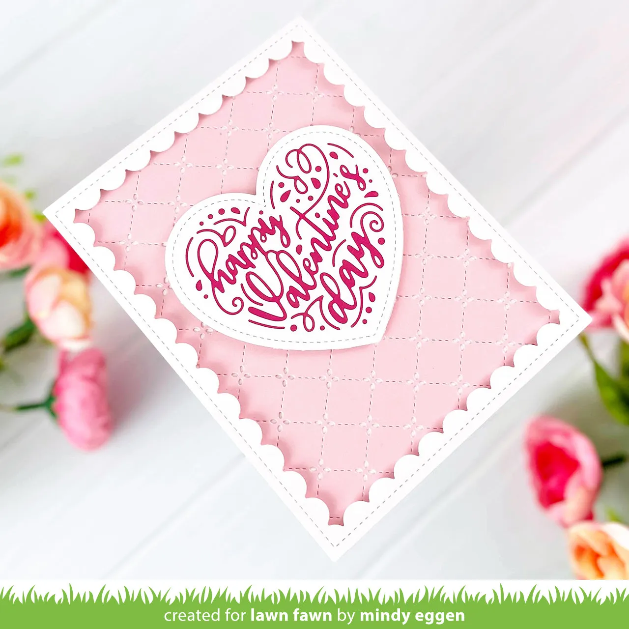 Lawn Fawn Stitched Happy Heart Stanzschablone Herz genäht