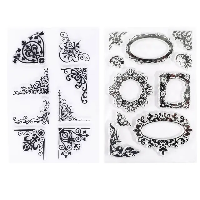 Ieebee Vintage Border Silikonstempel Retro Corner Rahmen