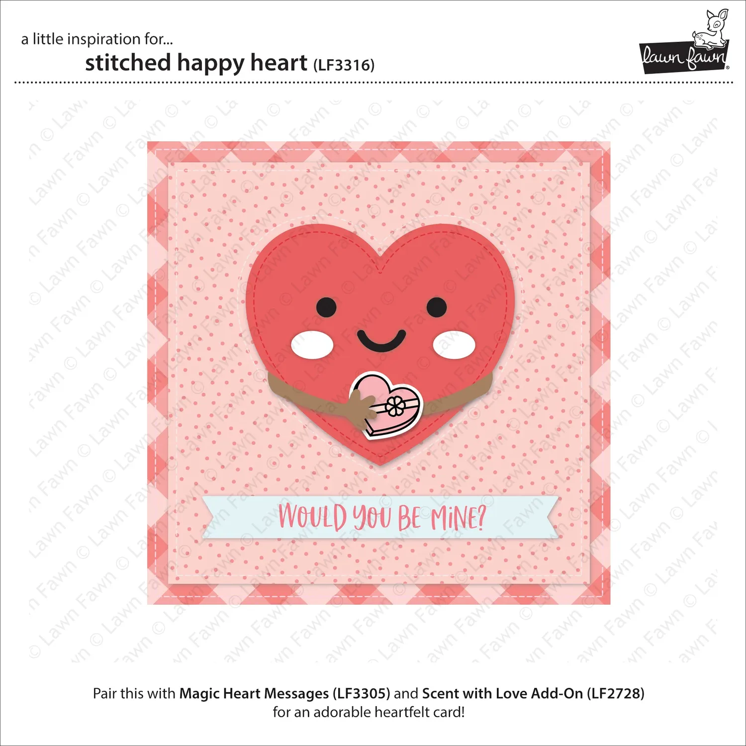 Lawn Fawn Stitched Happy Heart Stanzschablone Herz genäht
