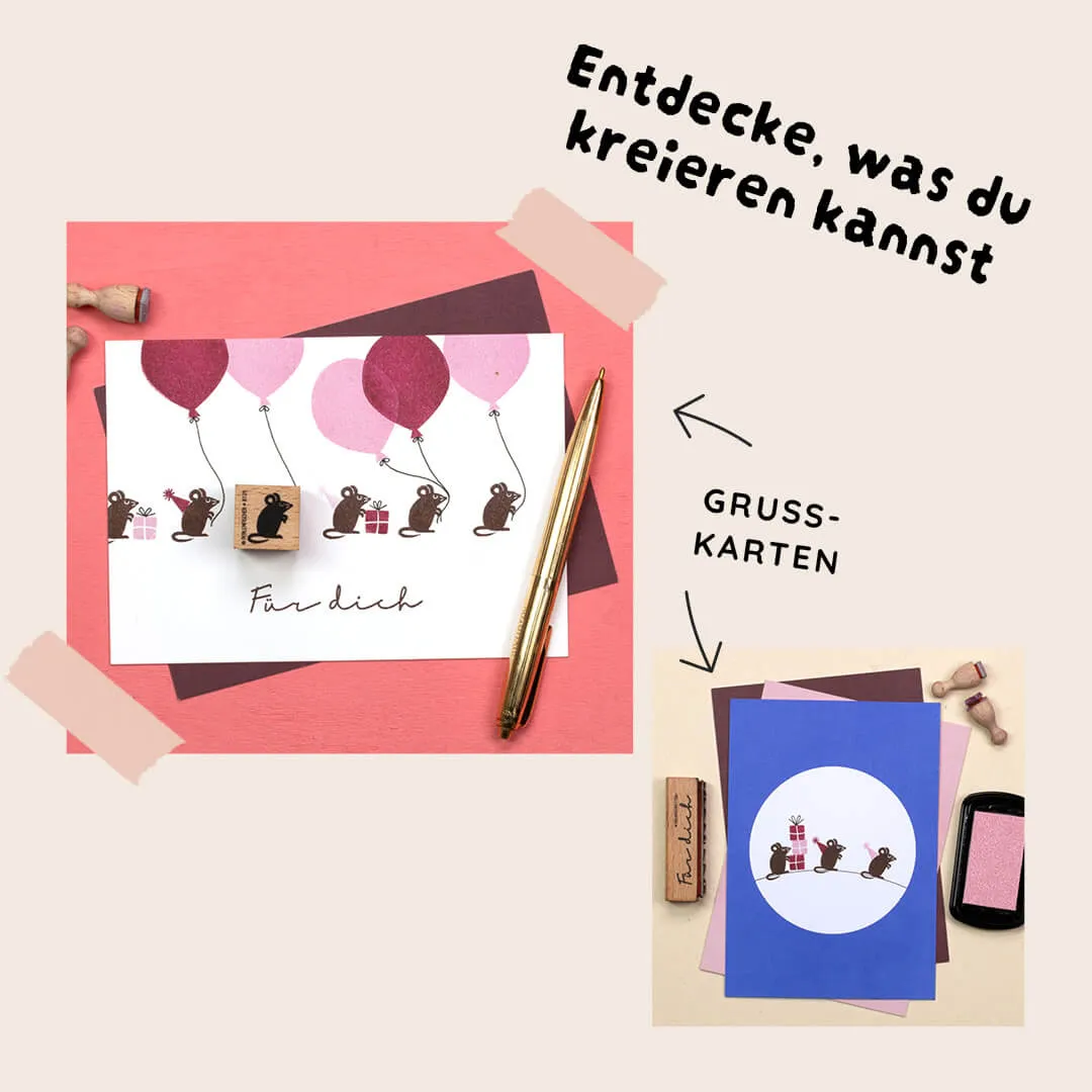 Perlenfischer Partymaus Starter-Stempelset 5 Stempel