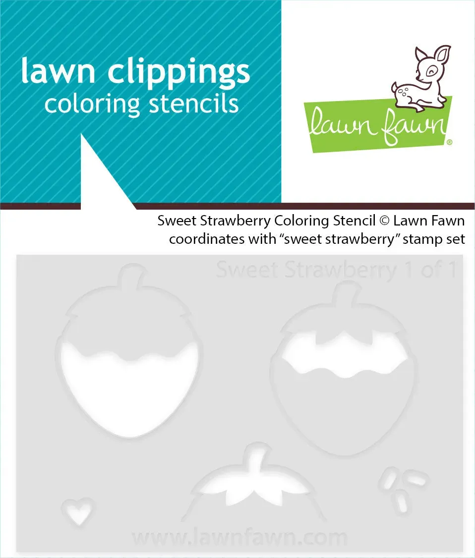Lawn Fawn Sweet Strawberry Coloring Stencil Erdbeere