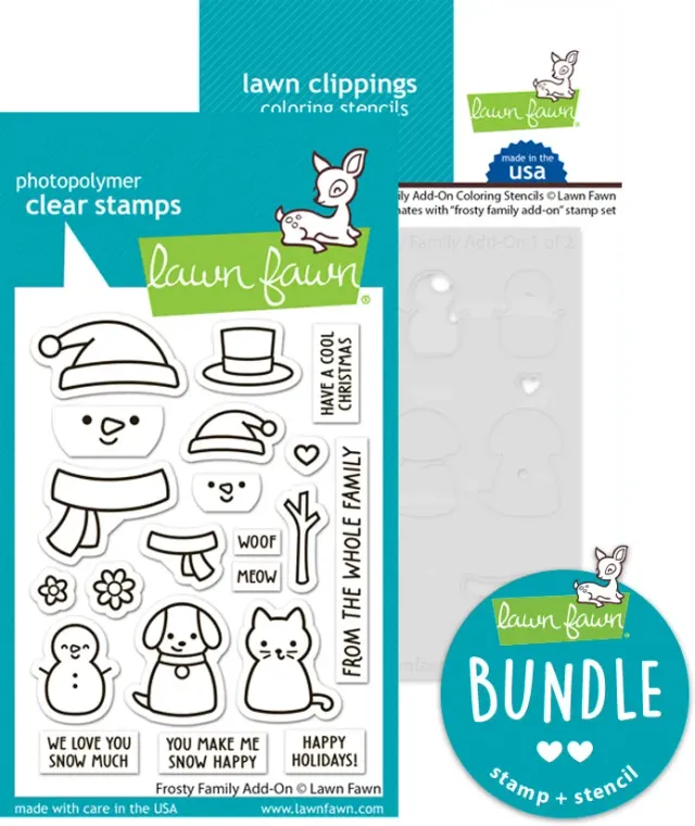 Lawn Fawn Frosty Family Add-On Stempel+Schablonen Bundle Winter