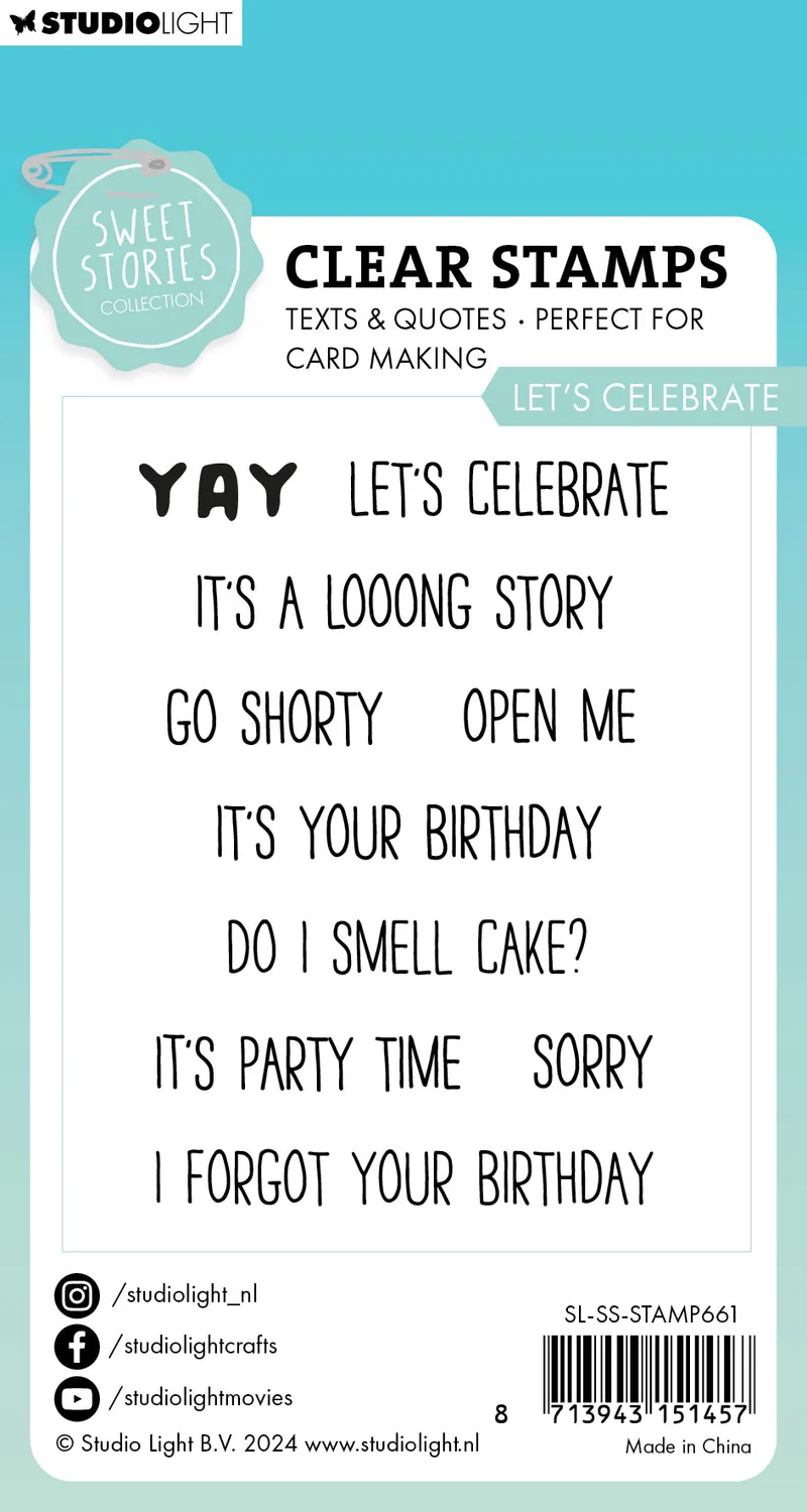StudioLight Sweet Stories Let's celebrate Stempel 102x74 mm