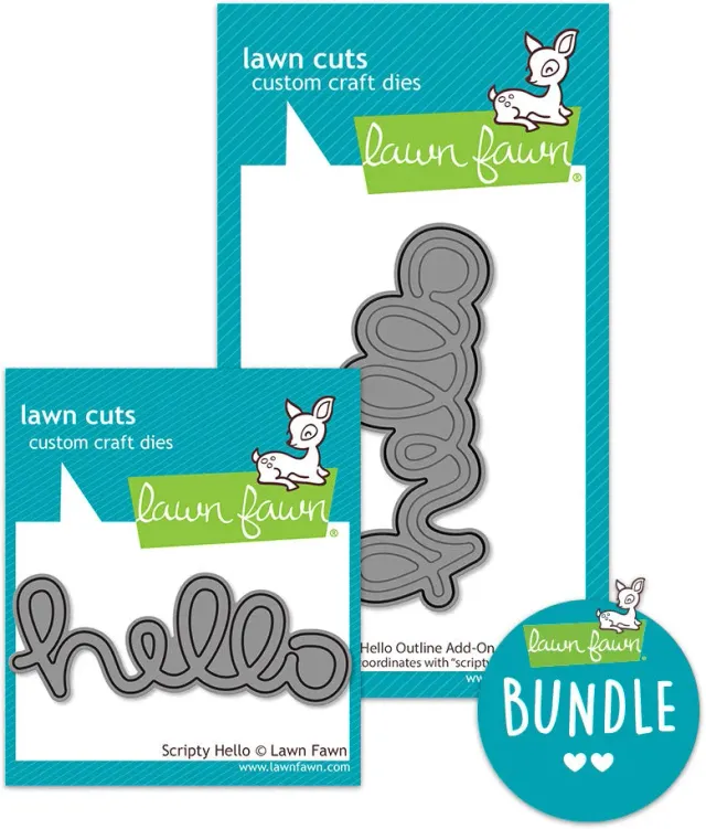 Lawn Fawn Scripty Hello Bundle Stanzschablonen 2er-Set Kontur
