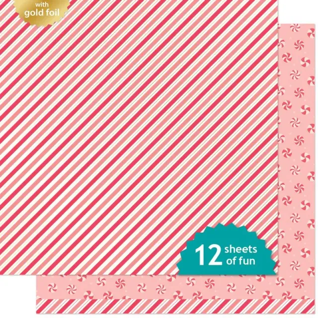 Lawn Fawn Peppermints Papier 30x30 12 Blatt Zuckerstangen