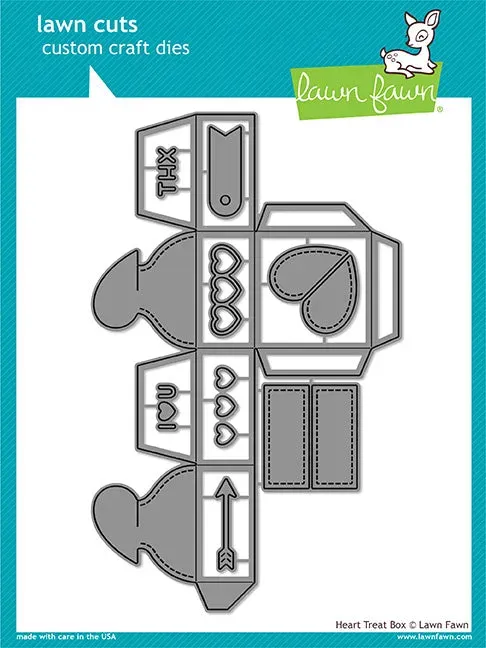Lawn Fawn Heart Treat Box Lawn Cuts Geschenkbox