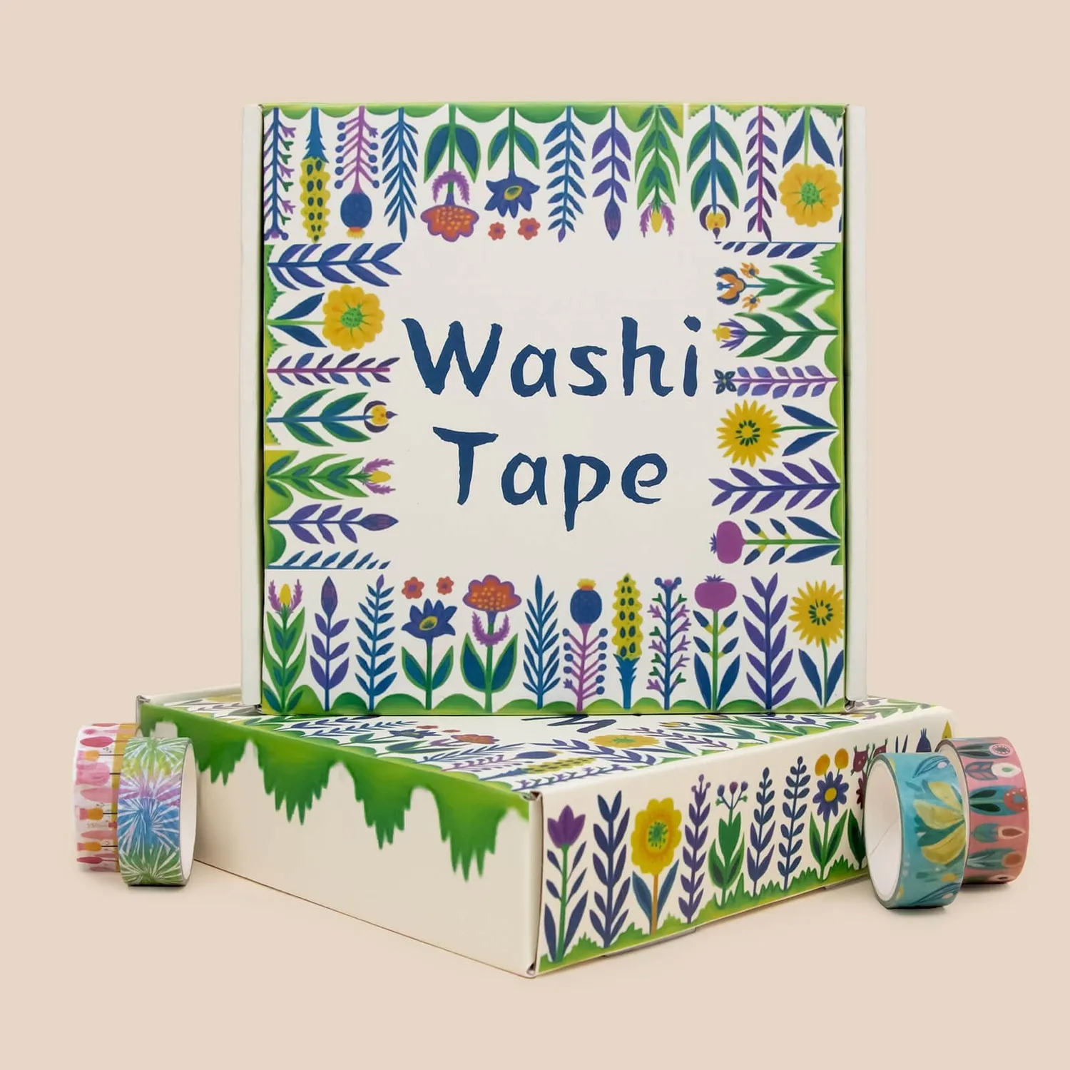 Ieebee Floral Washi Tape Set 48 Rollen Folk Art