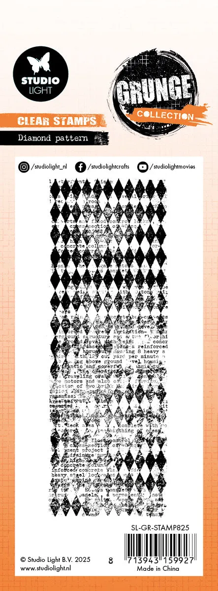 StudioLight Grunge Diamond Clear Stamp Rautenmuster