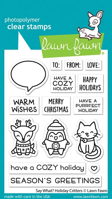 Lawn Fawn Say What? Holiday Critters Clear Stamps Weihnachten
