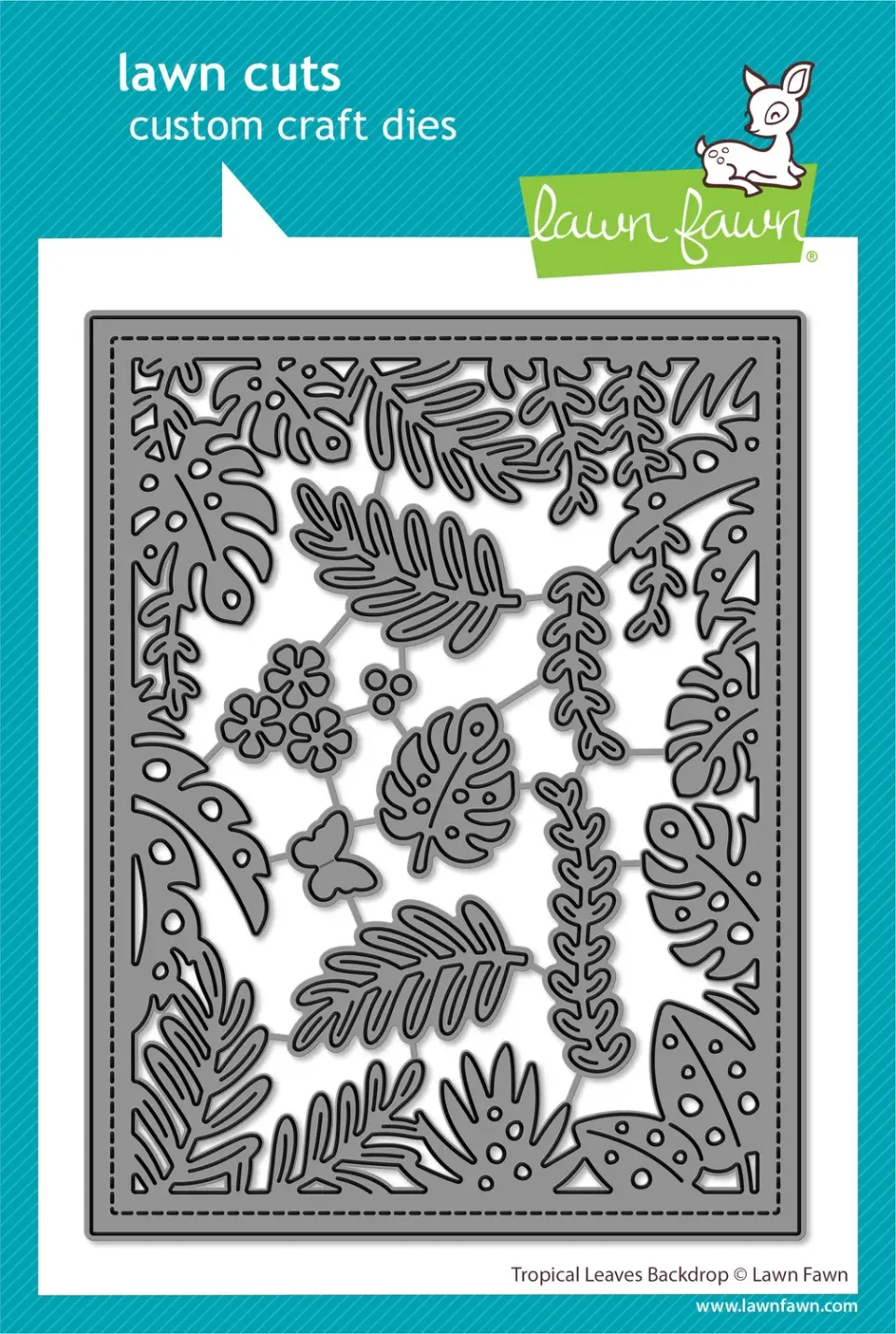 Lawn Fawn Lawn Cuts Tropical Leaves Backdrop Stanzschablone
