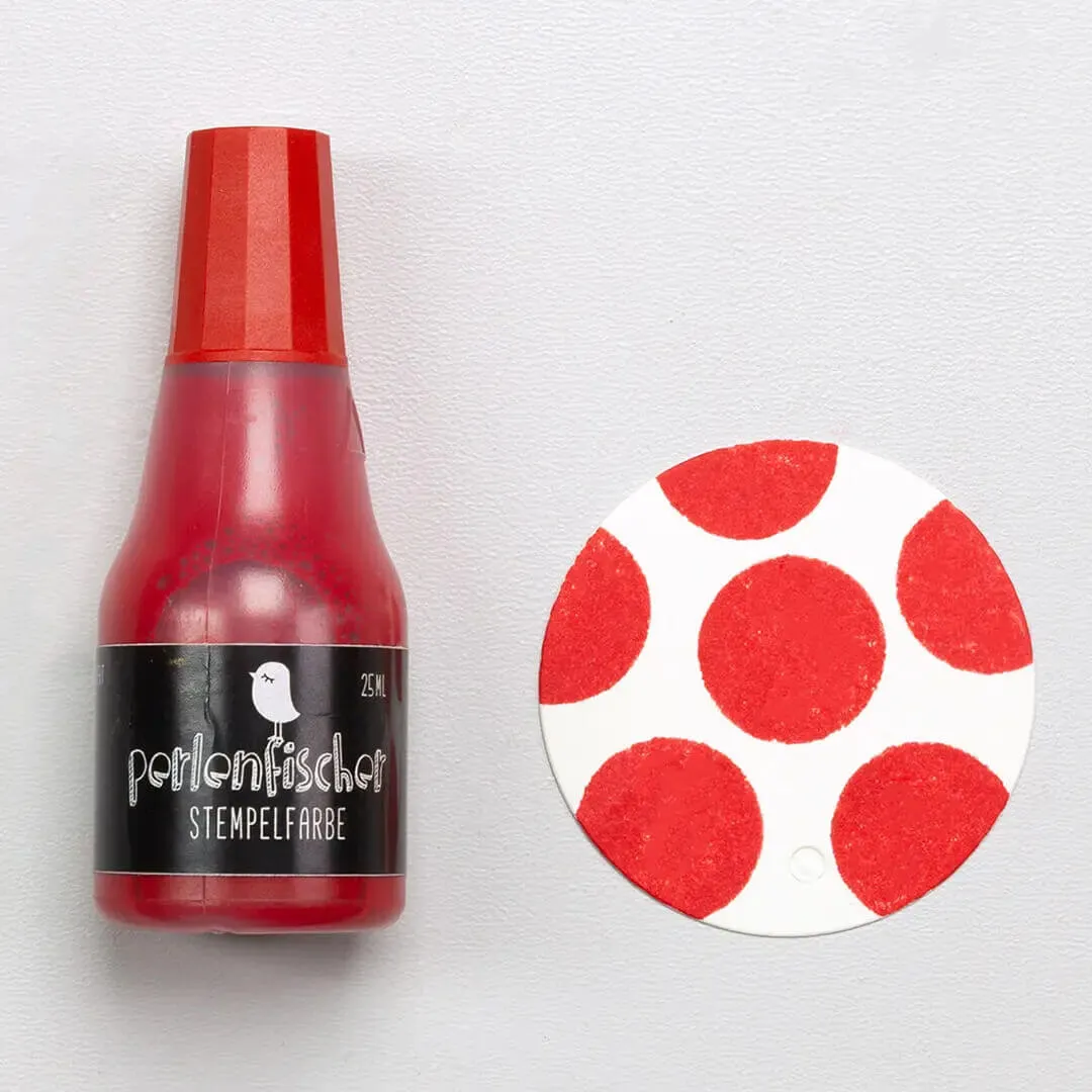 Perlenfischer Rot Stempelkissen-Set mit Nachfüller 25 ml