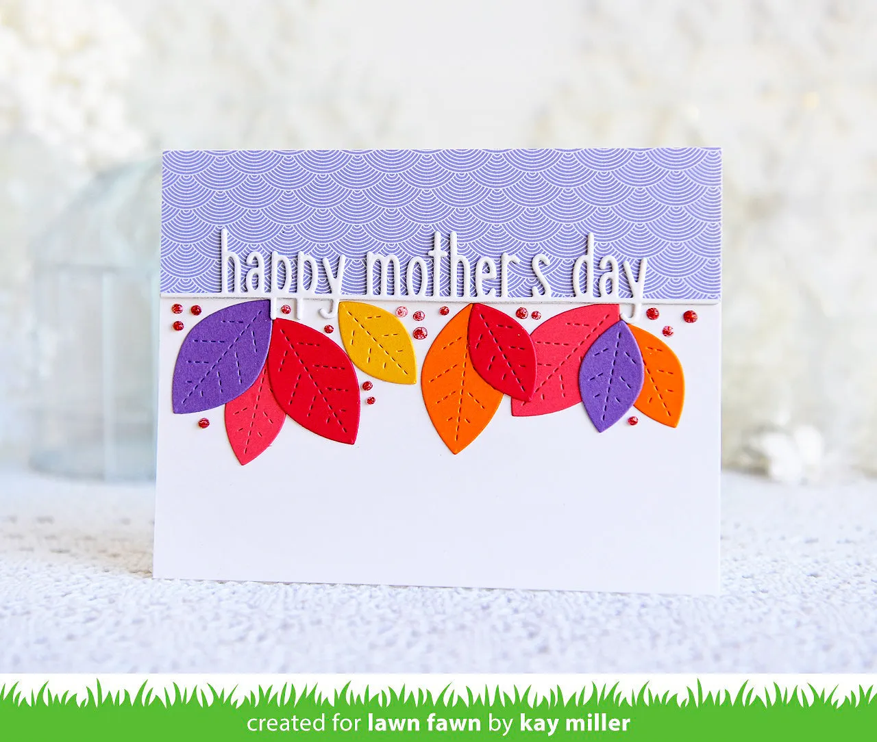 Lawn Fawn Mother's Day Line Border Stanze Schriftzug