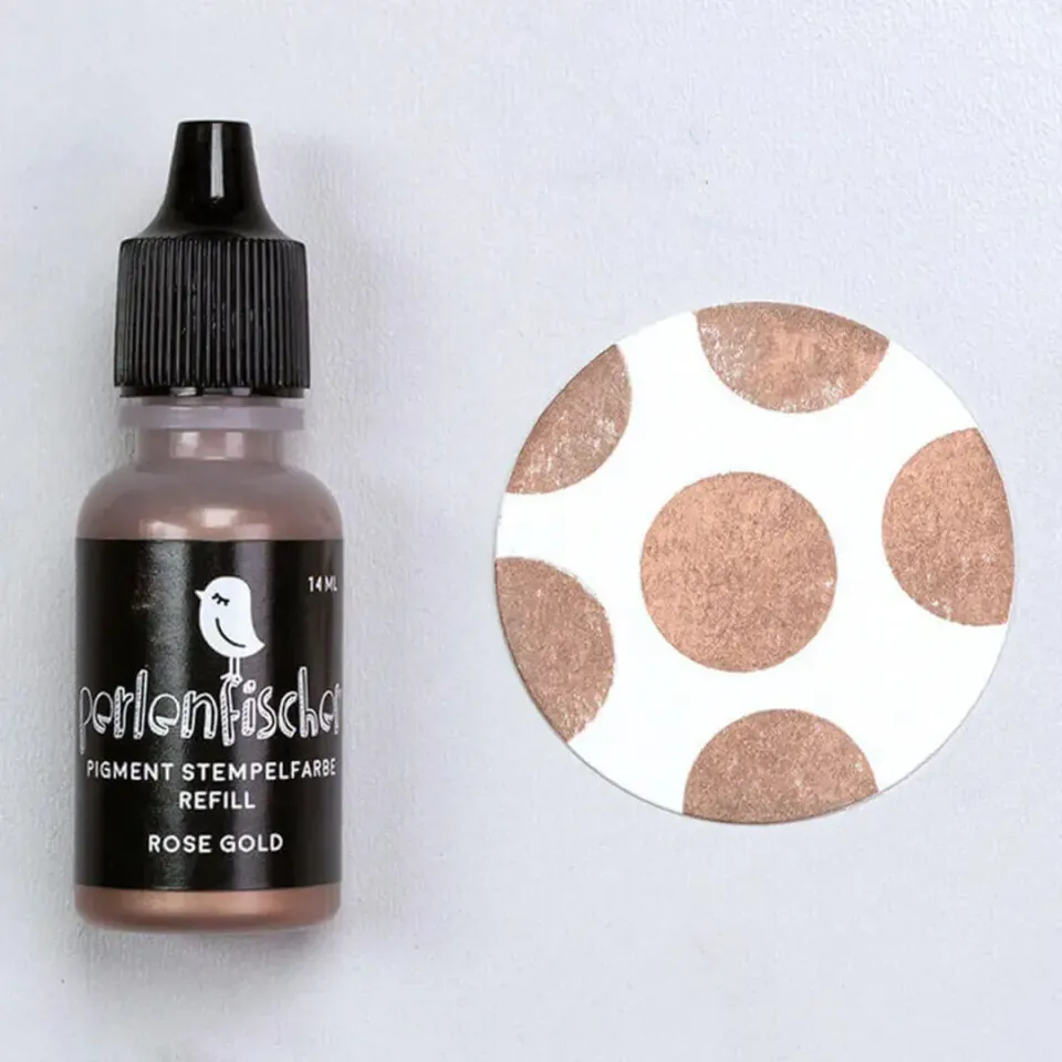 Perlenfischer Pigment Stempelfarbe Refill Rose Gold 14 ml