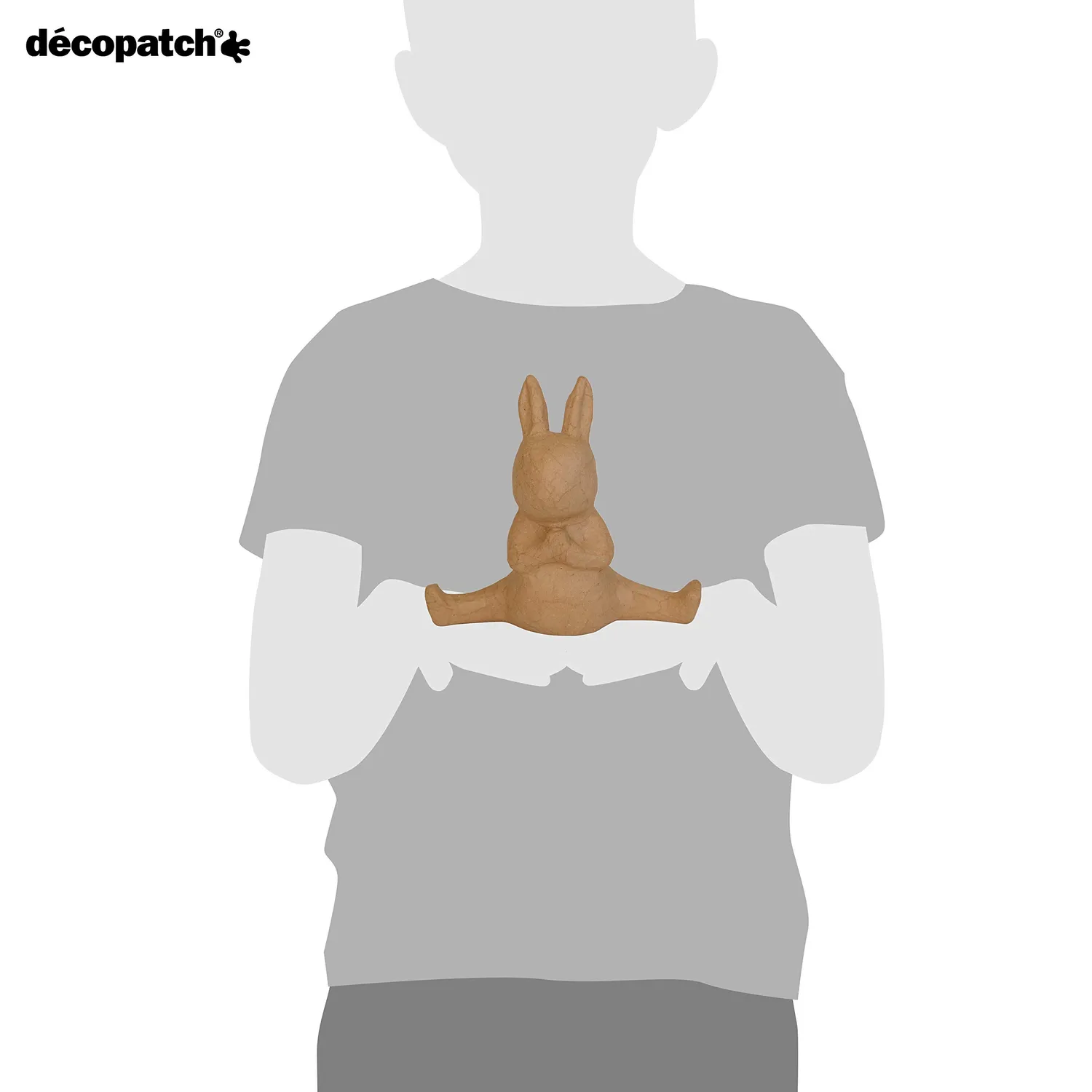 Décopatch SA224C Kaninchen Yoga Pappmaché-Figur 8x18,5x17cm