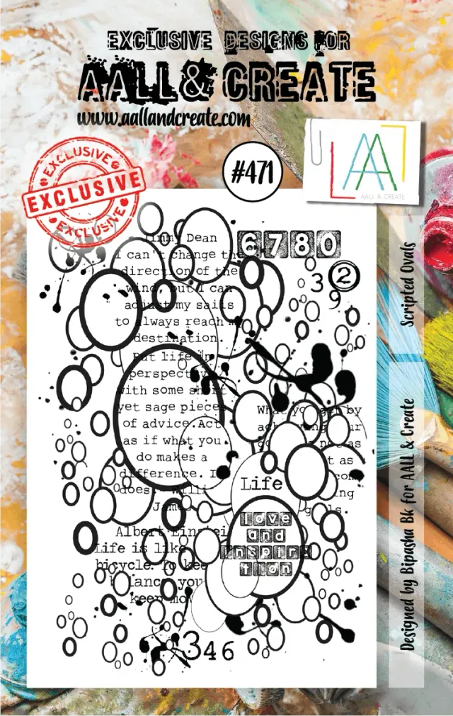 AALL and Create 471 Scriped Ovals Stempelset A7 Hintergründe